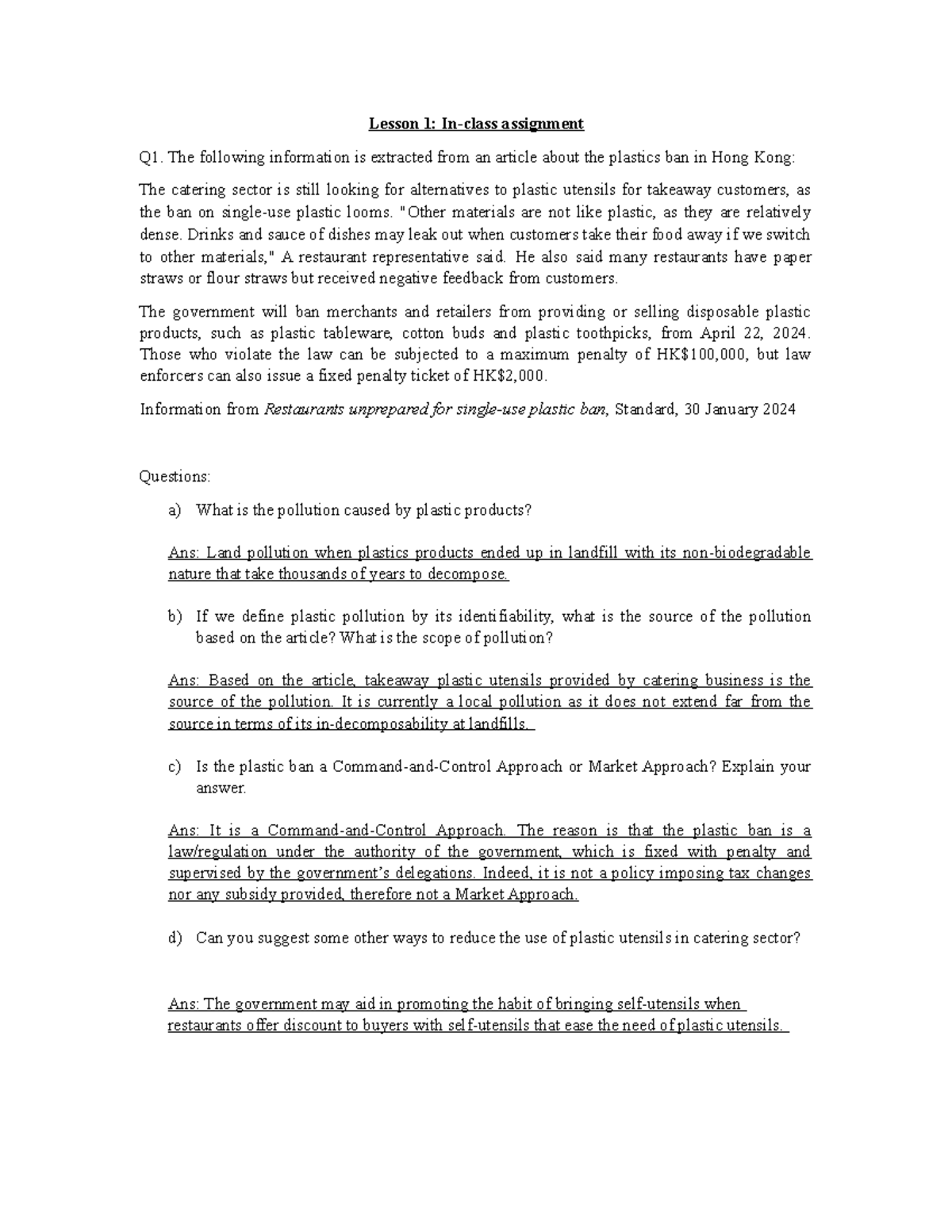 Lesson 1 In class assignment 24-25B - Lesson 1: In-class assignment Q1 ...