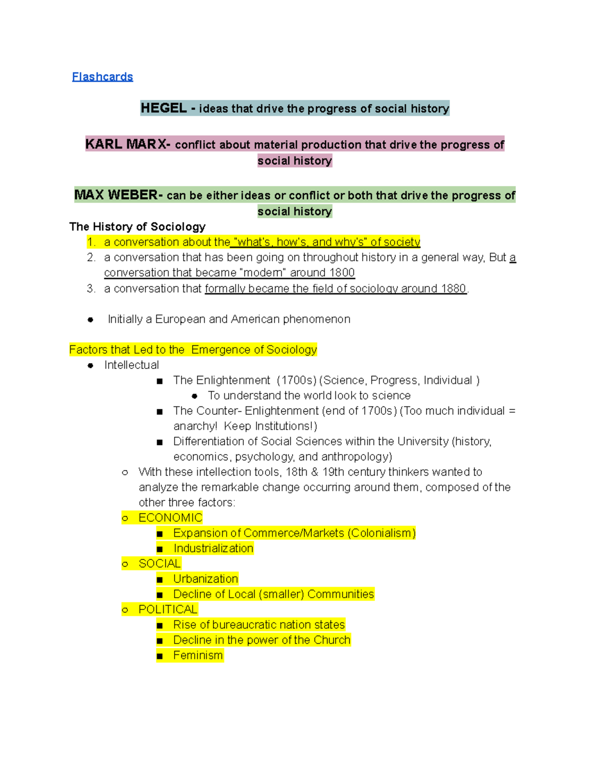 SOC 101 Unit 2 Study Guide: Key Theories & Foundations of Sociology ...