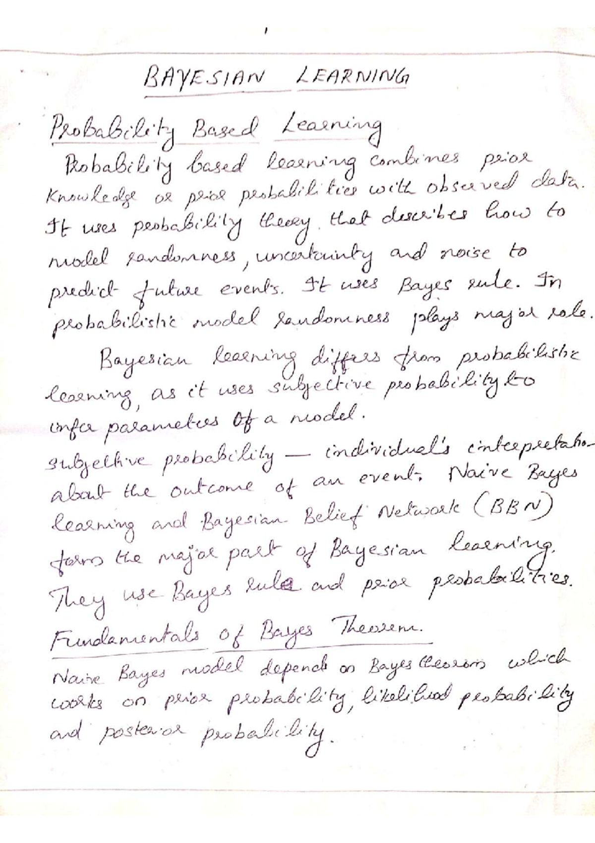 Bayesian Learning Notes: Understanding Probability-Based Models - Studocu