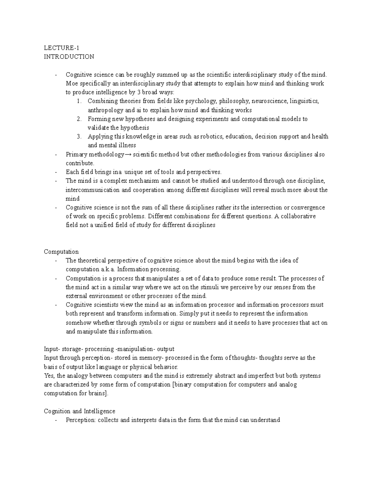 COGS 100 W1 - Lecture 1: Introduction to Cognitive Science Concepts ...