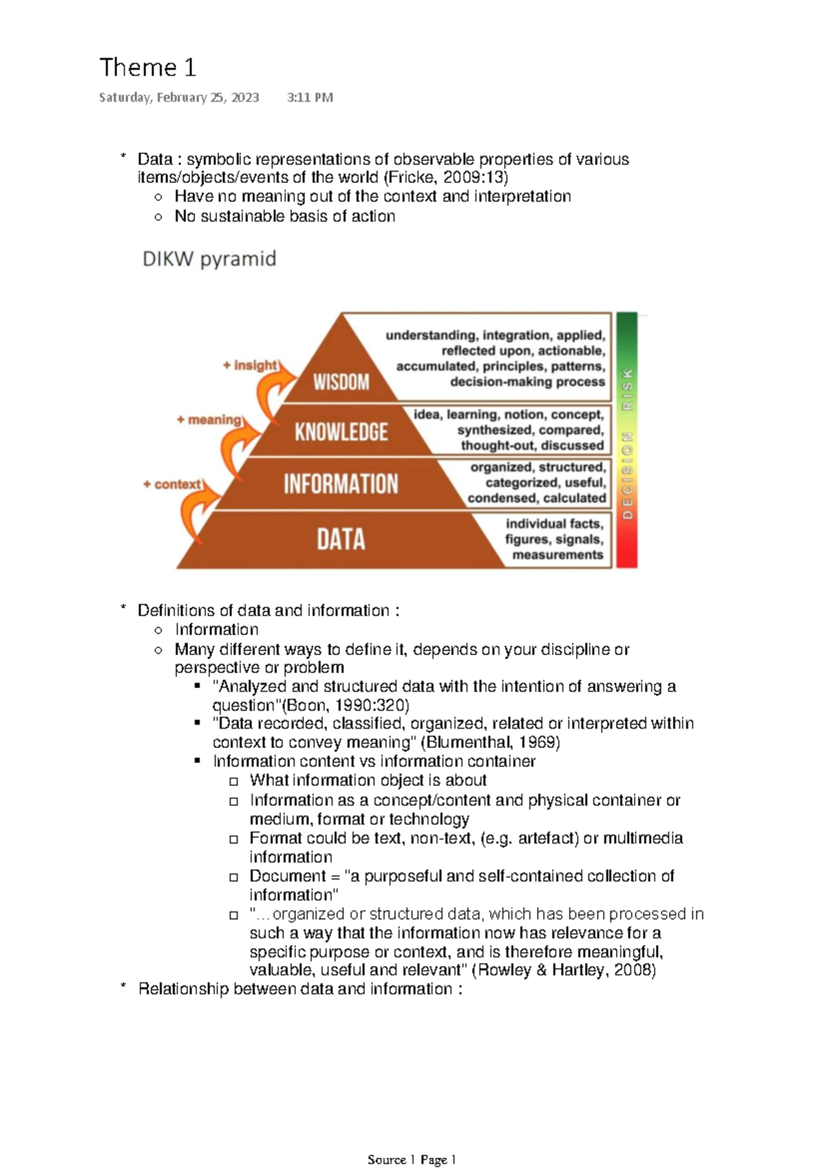 INL 310 ST2 - Notes for second semester test - Data : symbolic ...