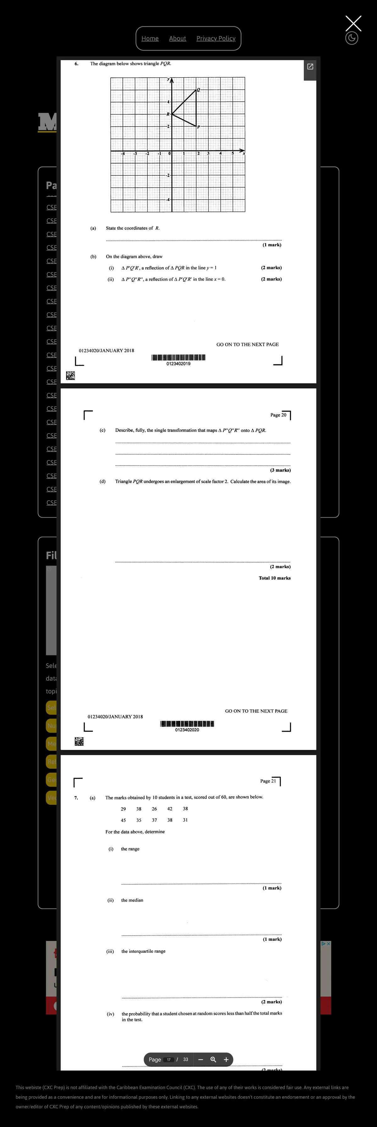 CAPE Mathematics CXC Prep: Privacy Policy & Circle Geometry Notes - Studocu