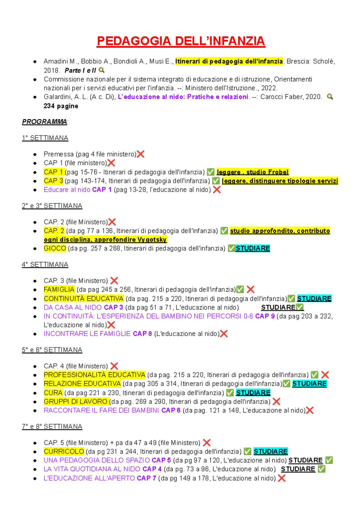 PED 101: Pedagogia dell'Infanzia - Programma e Riflessioni Educative ...