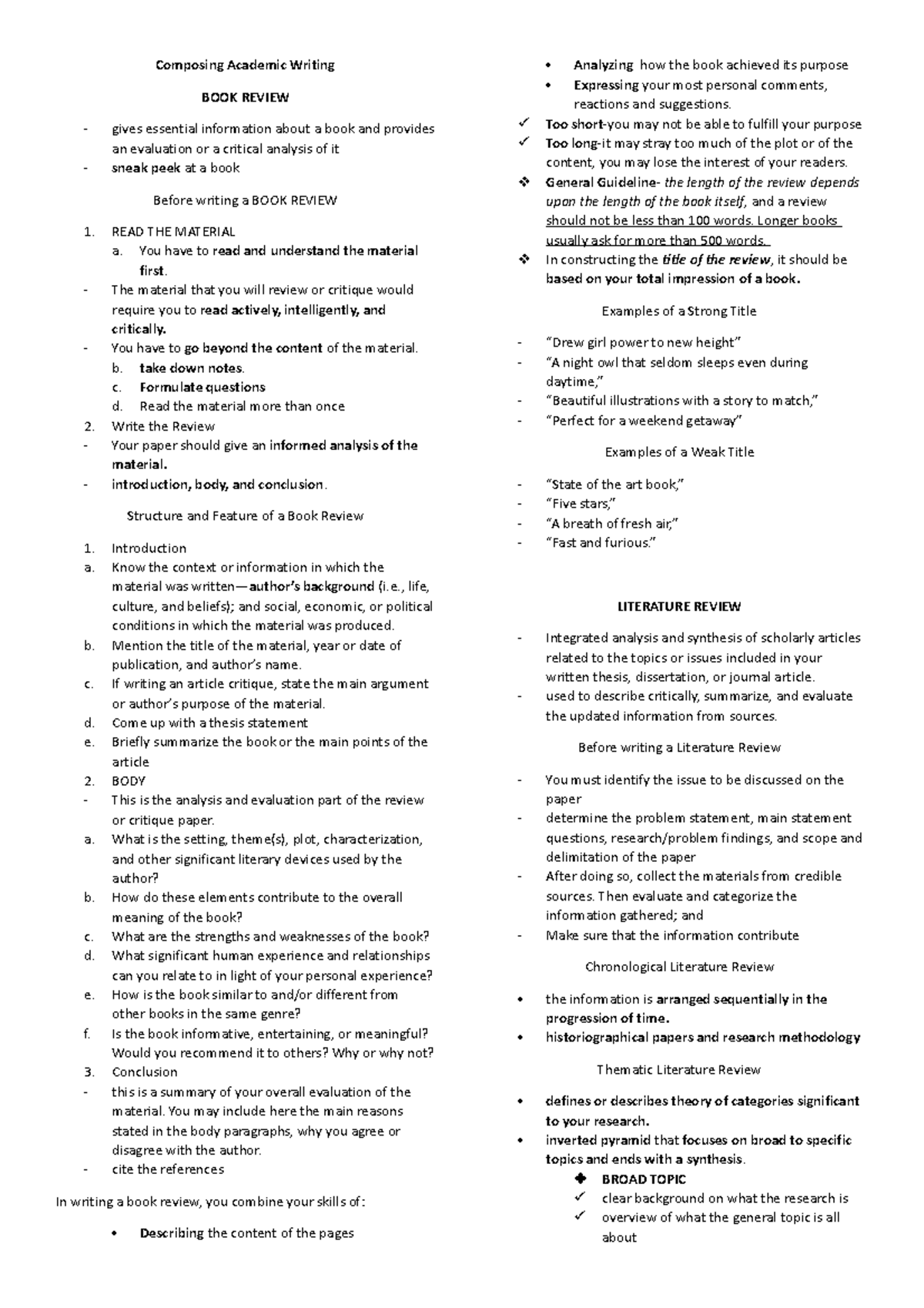 Composing Academic Writing - You have to read and understand the ...