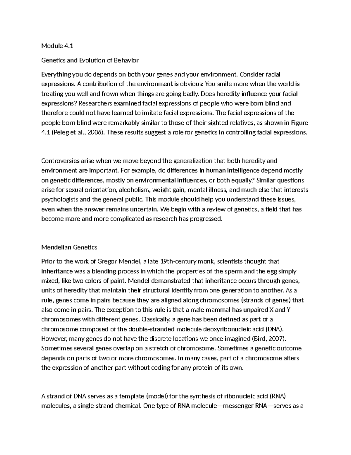 Genetics and Evolutionary Psychology Concepts (PSY 101) - Module 4 ...