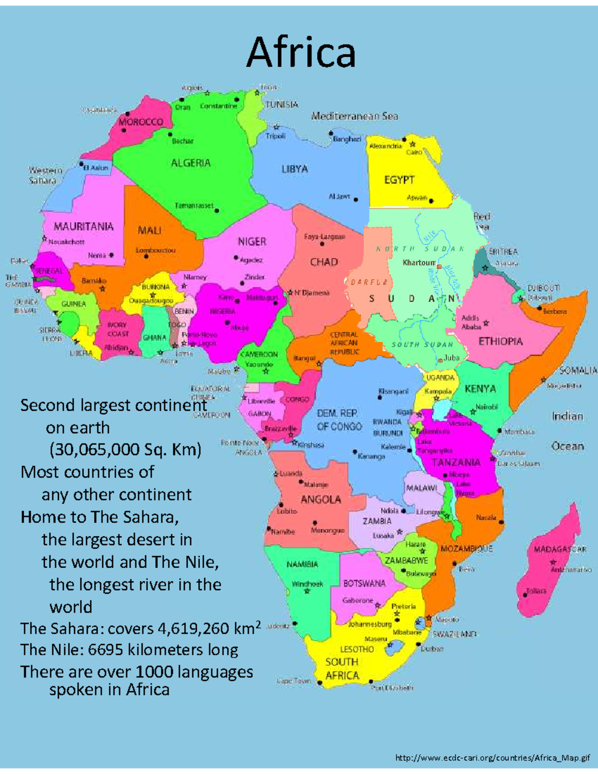 7 Continents - CONTINETNTS - Africa ecdc-cari/countries/Africa_Map.gif