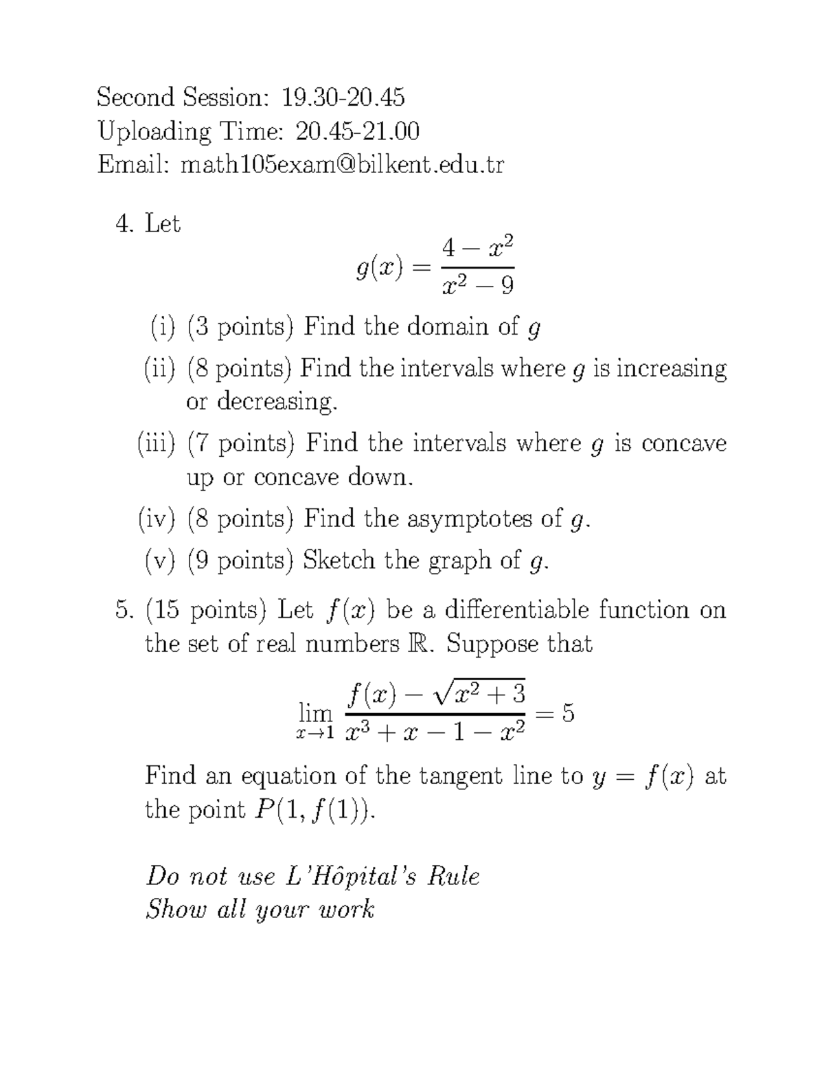 Final Exam: Session 2 - Sample Problems and Solutions - Studocu