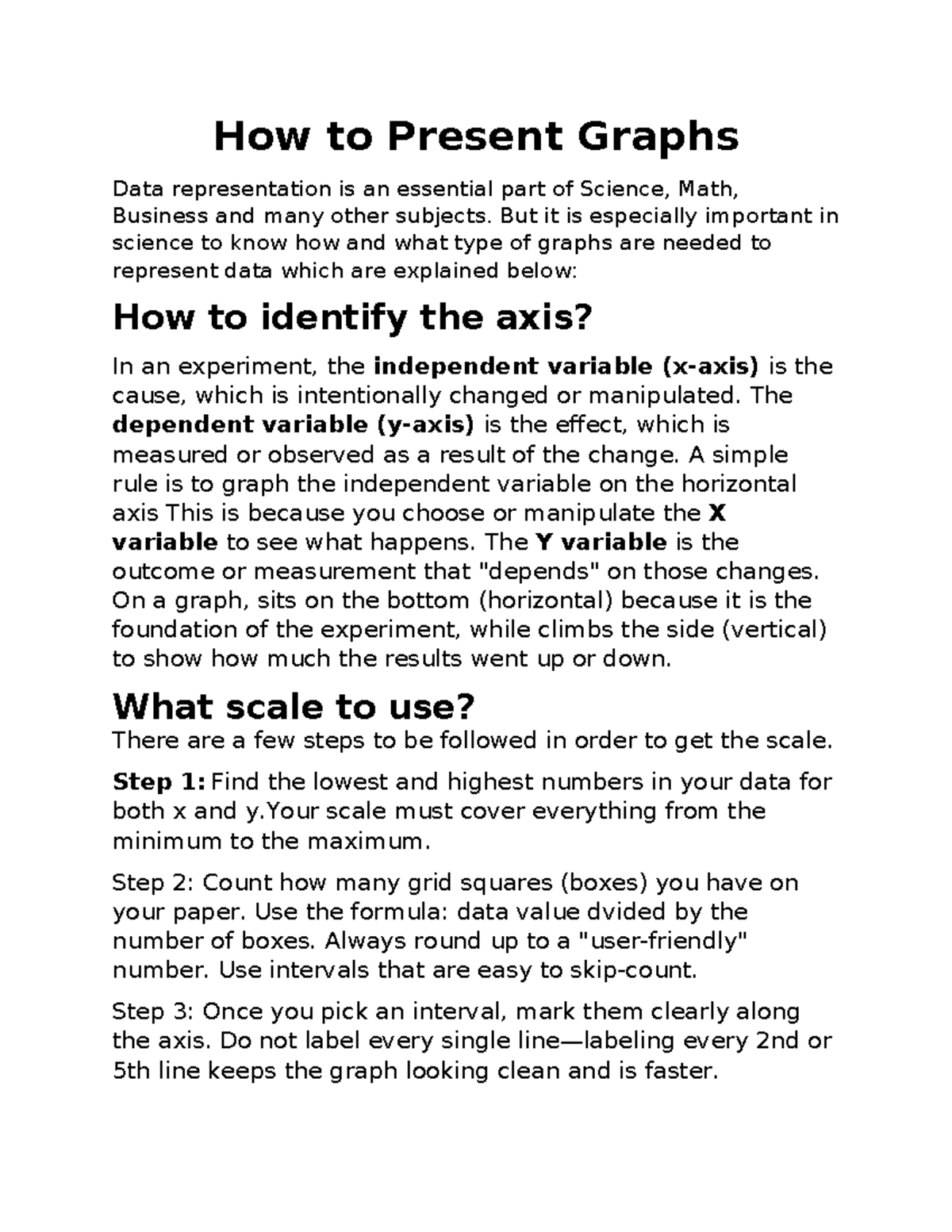 How to Present Graphs: Essential Tips for Data Representation - Studocu