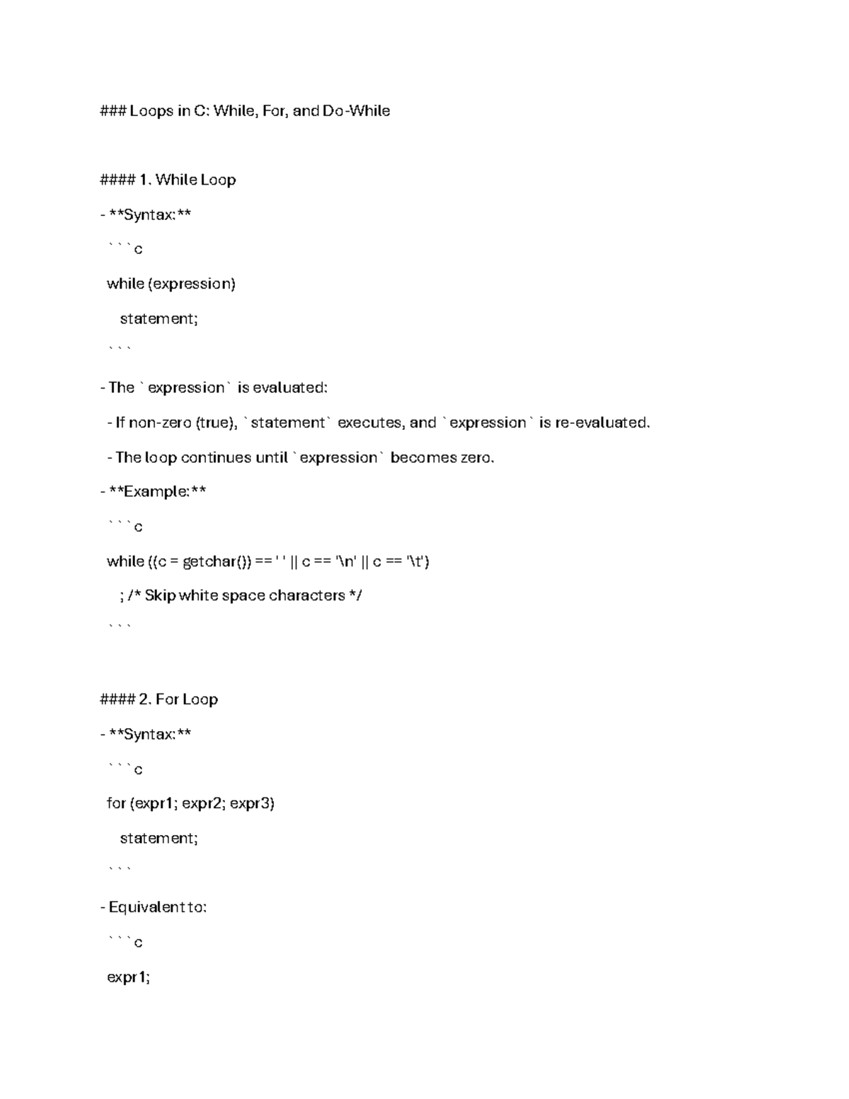 Loops in C - While Loop Syntax: while (expression) statement; The ...