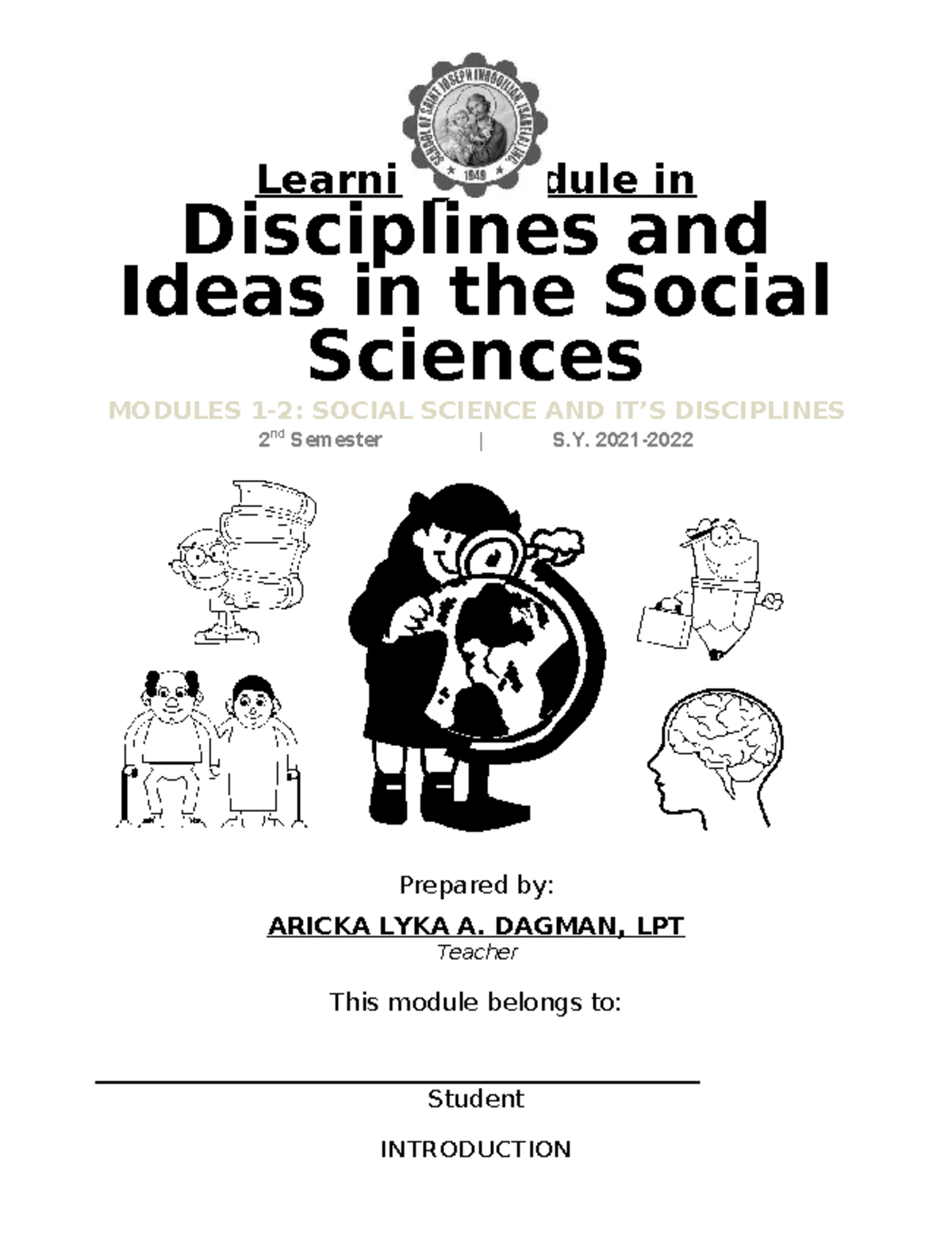 DISS-1-2: Learning Module on Social Sciences and Disciplines - Studocu