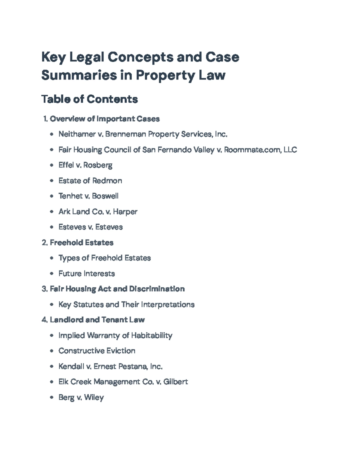 Property Law Outline: Key Concepts and Ownership Rights - Studocu