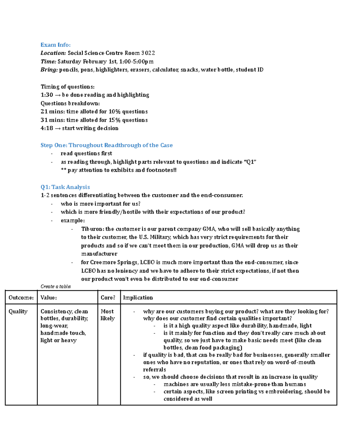 BUS1220 - Comprehensive Final Exam Preparation Notes - 2019 - Studocu