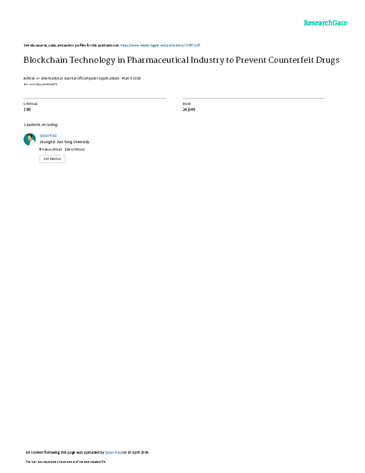 Blockchain Technology in Pharma Supply Chain: Counterfeit Drug ...