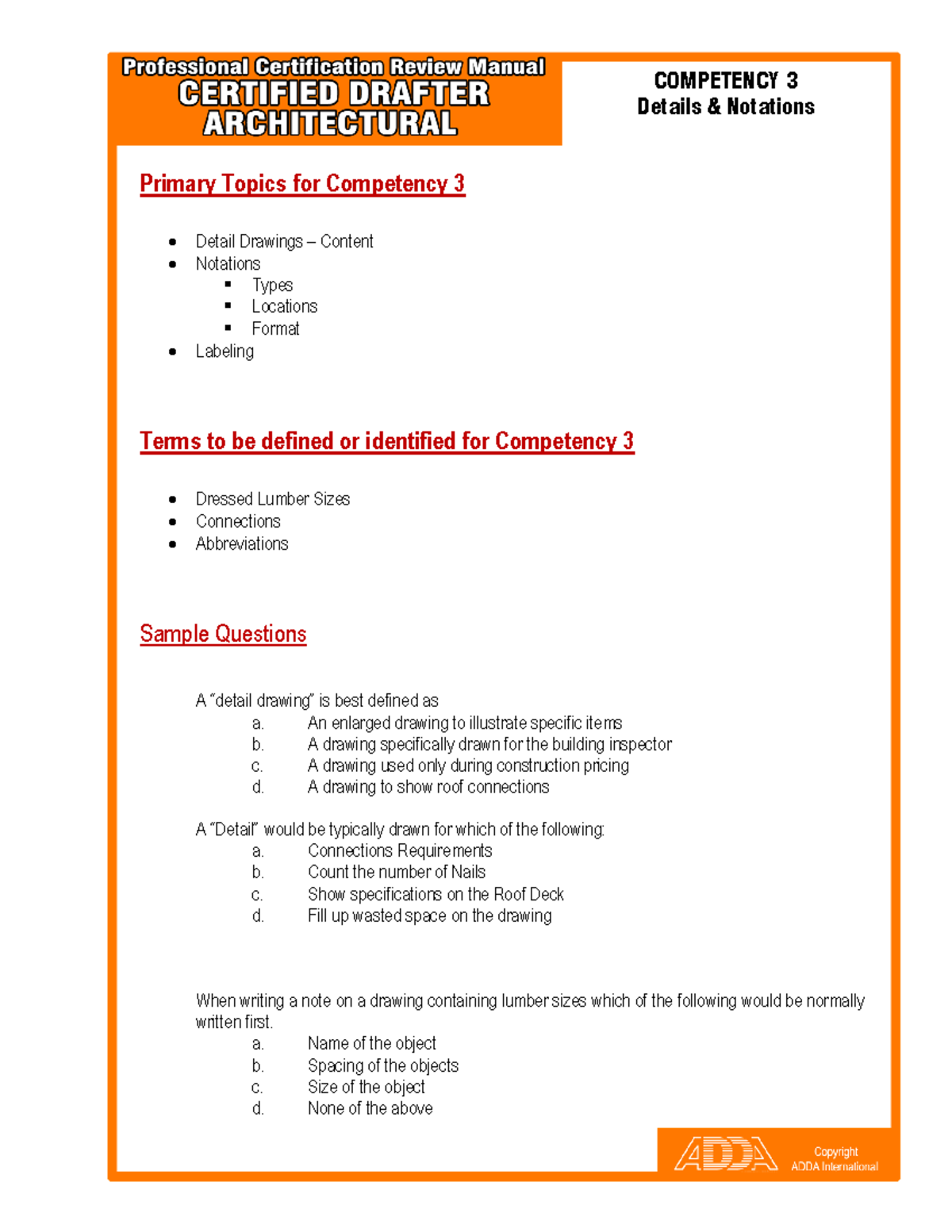 COMP 3 Review: Detail Drawings & Notations Guide - Studocu