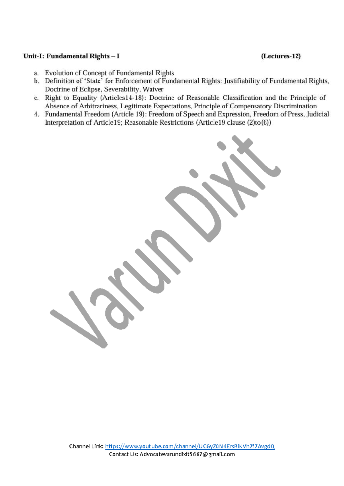 IC -2 Unit 1: Evolution of Fundamental Rights in India - Studocu