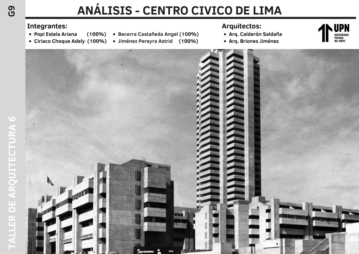 Análisis de Casos: Centro Cívico de Lima en Taller de Arquitectura 6 - Document Preview