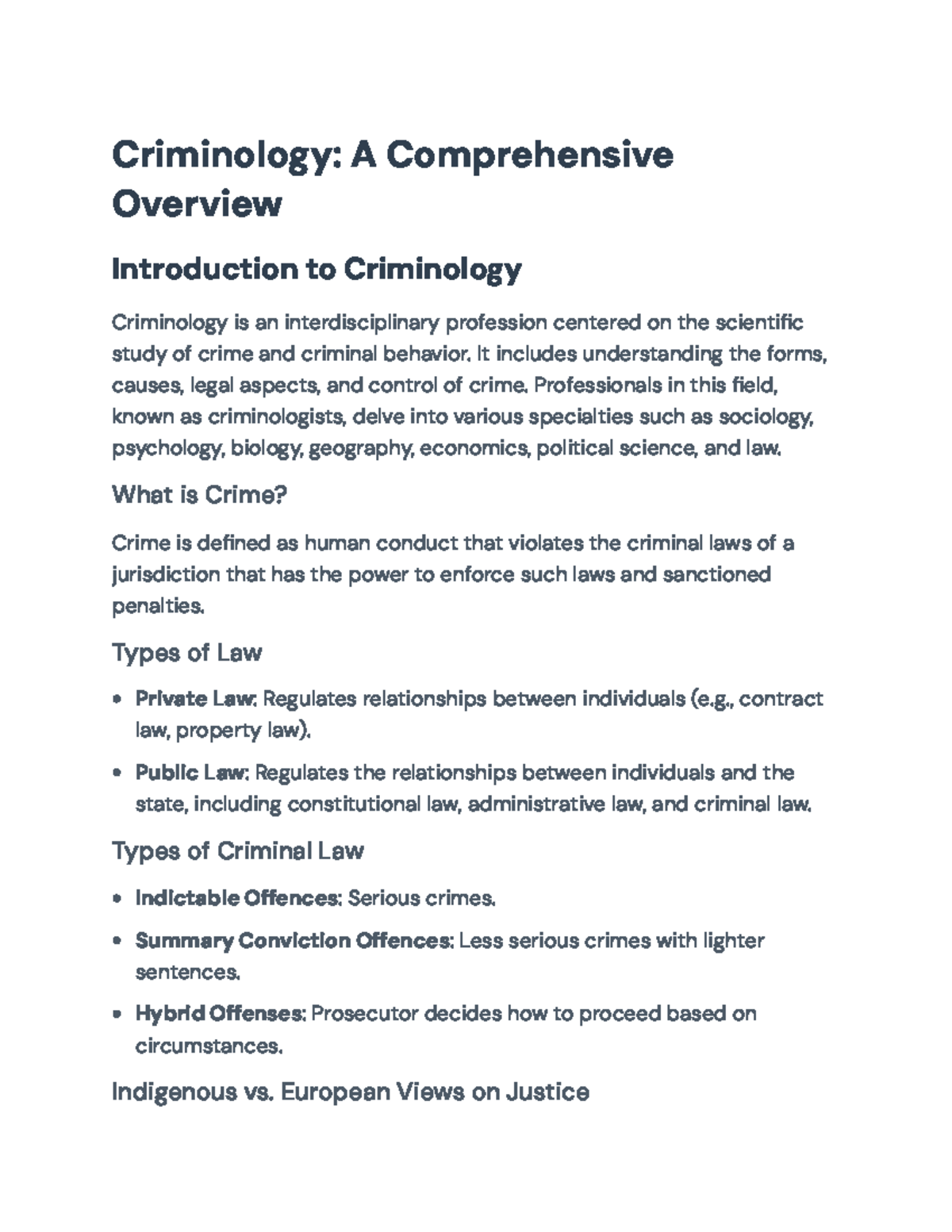 Criminology 101: Overview of Crime, Law, and Research Methods ...