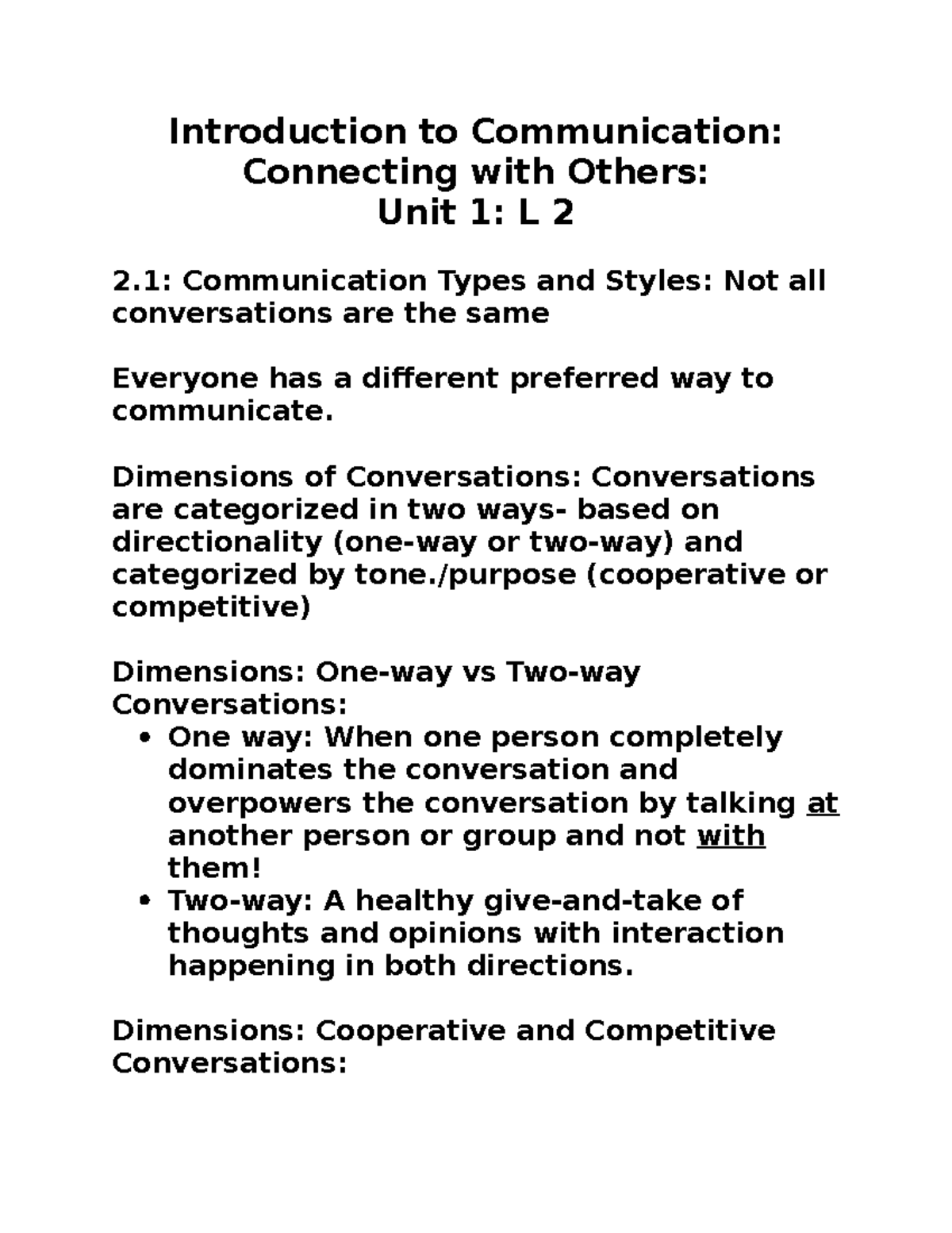 Introduction to Communication Unit-1 Lesson 2 - Introduction to ...