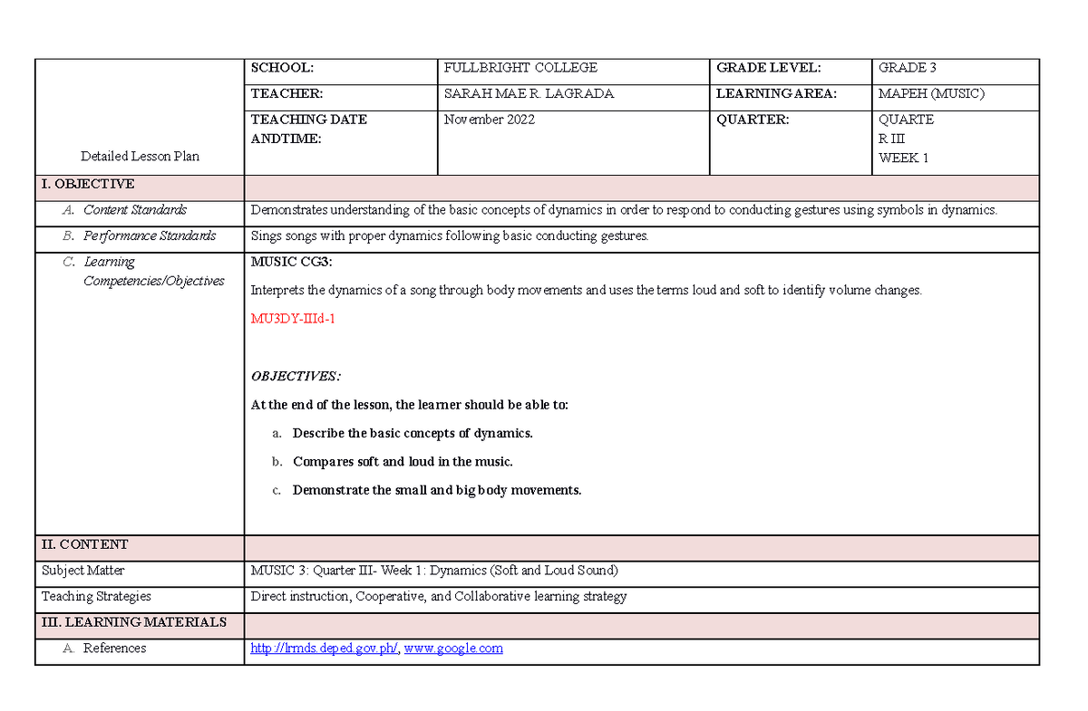 Lesson plan fs1 Lagrada fianlssss - Detailed Lesson Plan SCHOOL ...