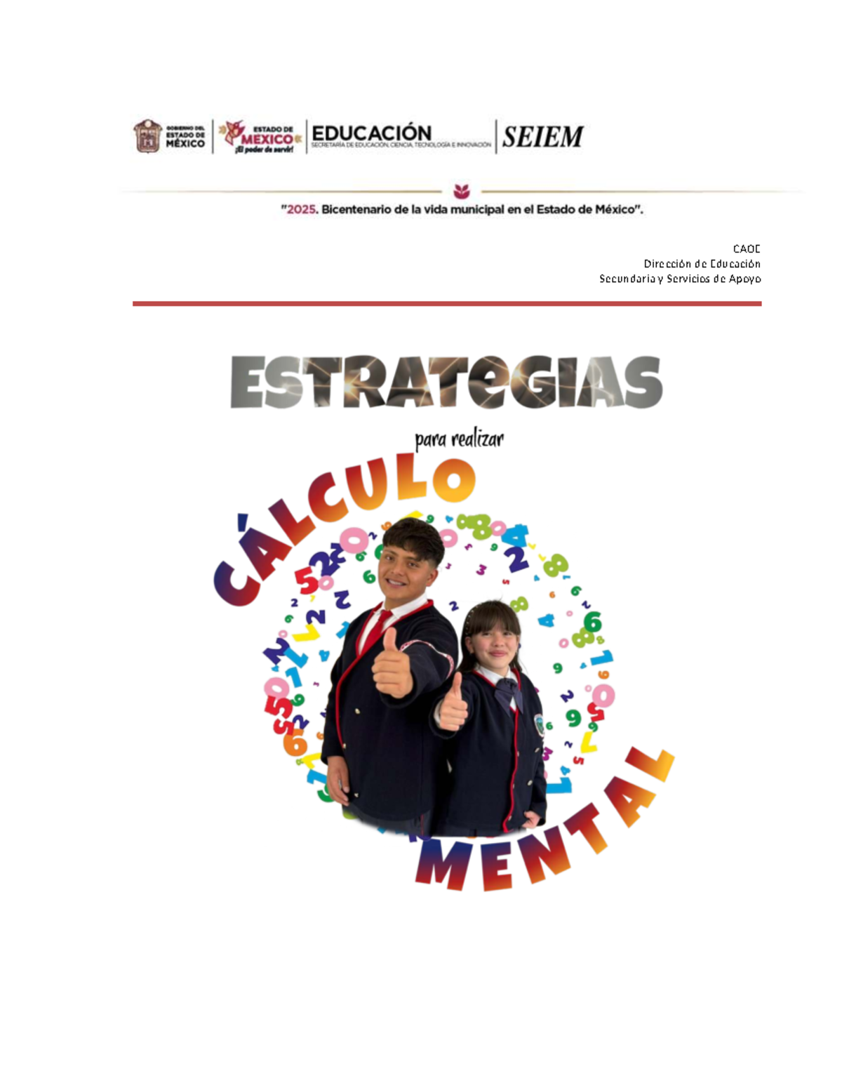 Cuadernillo de Cálculo Mental para Secundarias Generales y Técnicas - Document Preview
