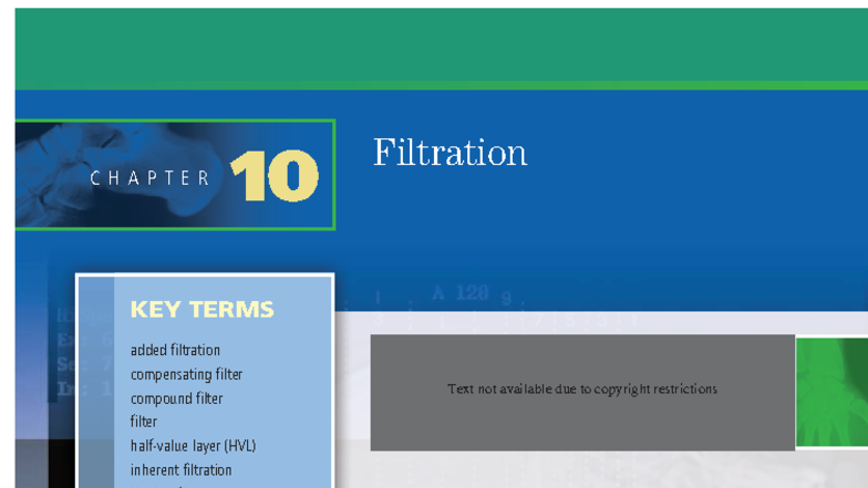 CHAPTER 10: Filtration in Radiology - Key Terms and Concepts - Studocu