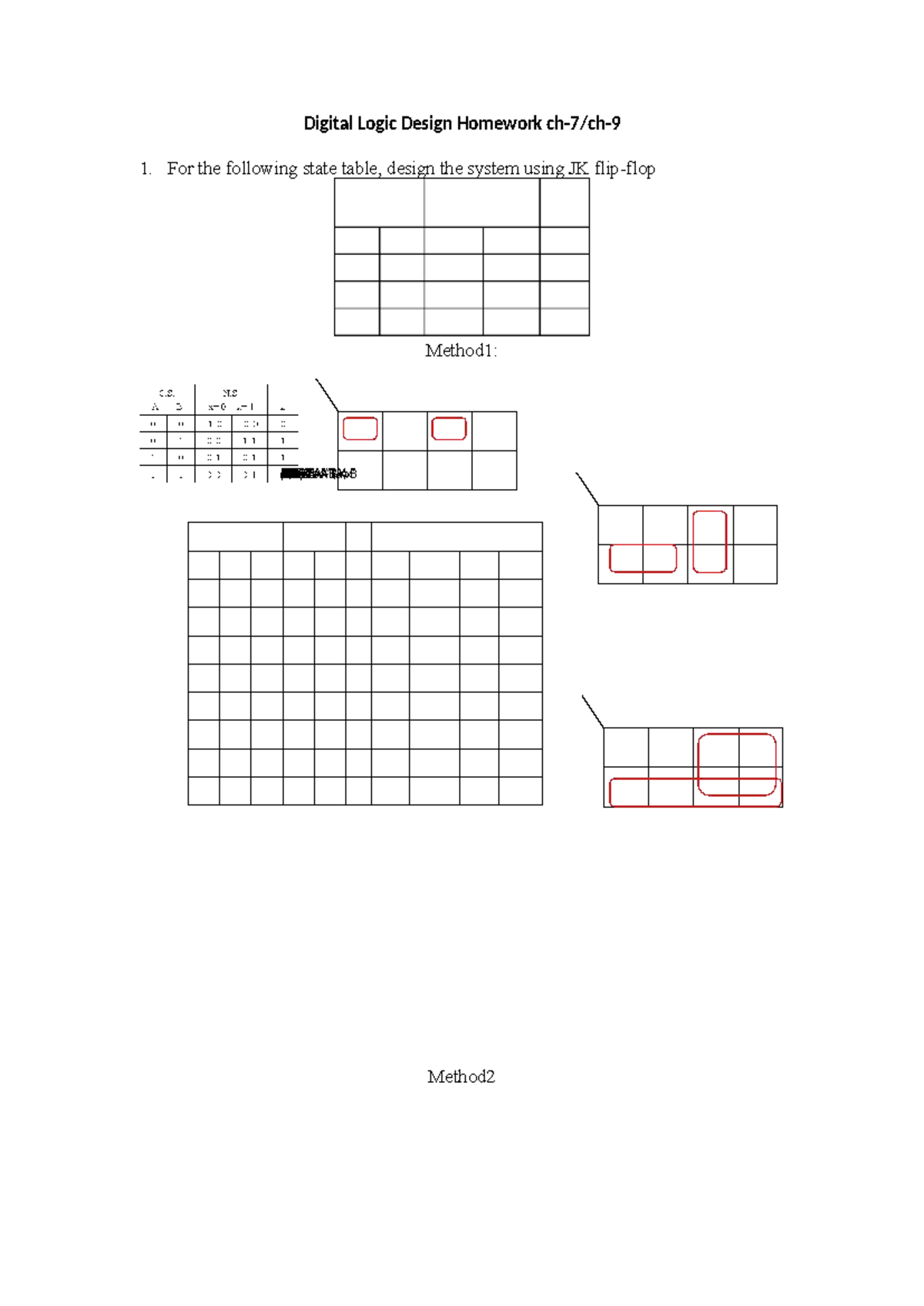Digital Logic Design HW1: State Table System Design - Studocu