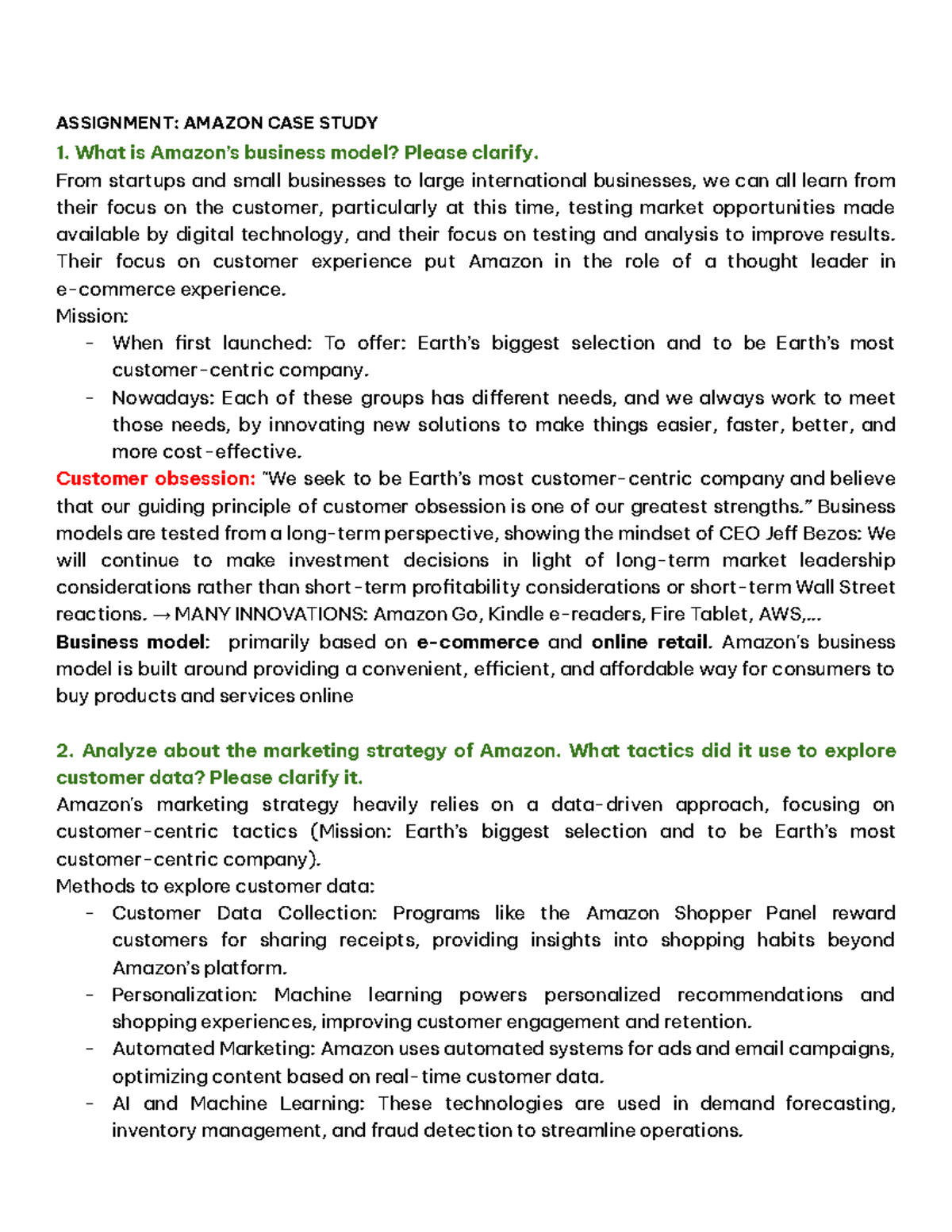 Final Case Study Assignment: Analyzing Amazon's Business Model ...
