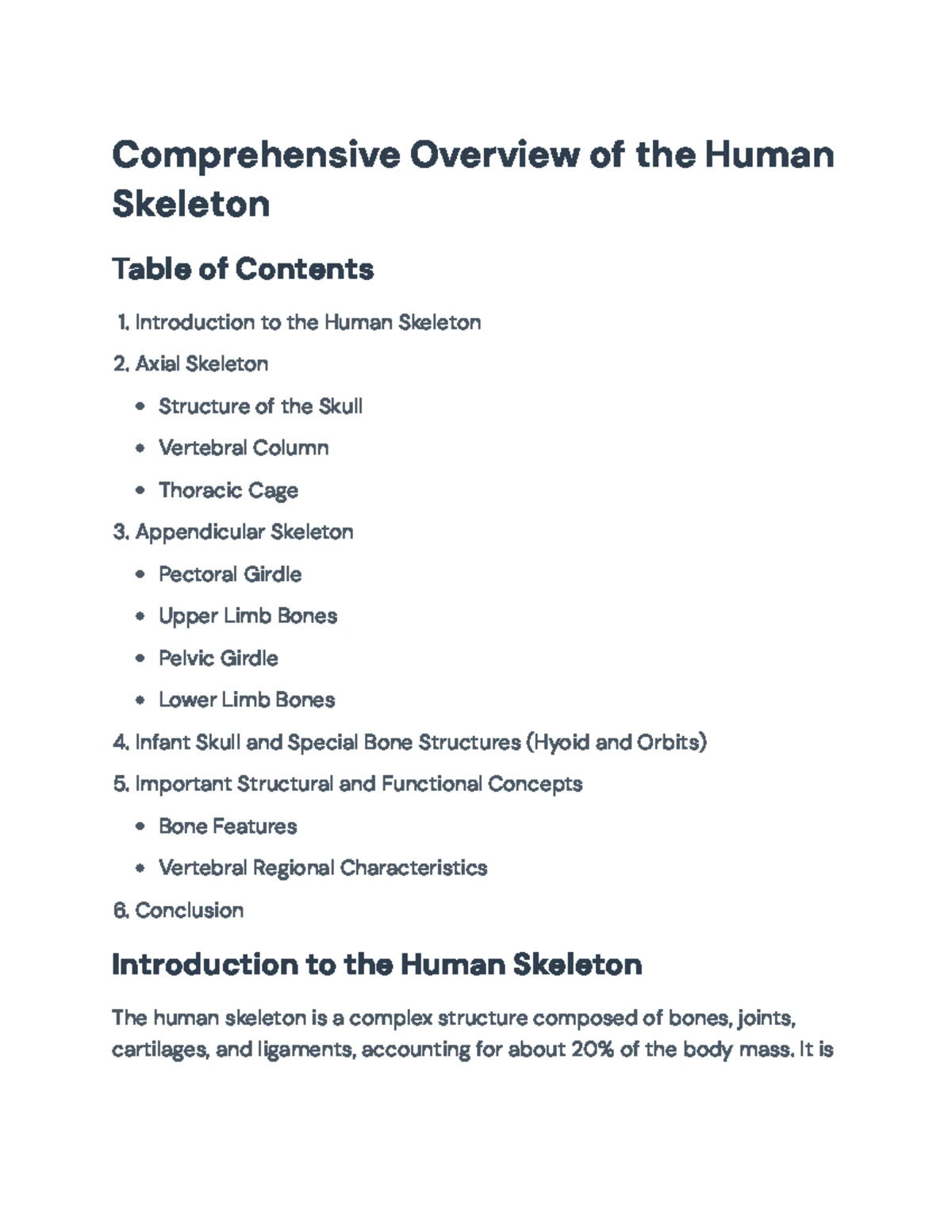 Comprehensive Overview of Bone Structure and Function (ANAT 101 ...