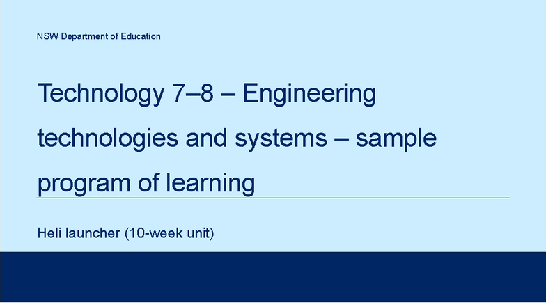 Tas 4 engineering 10 week program - NSW Department of Education ...