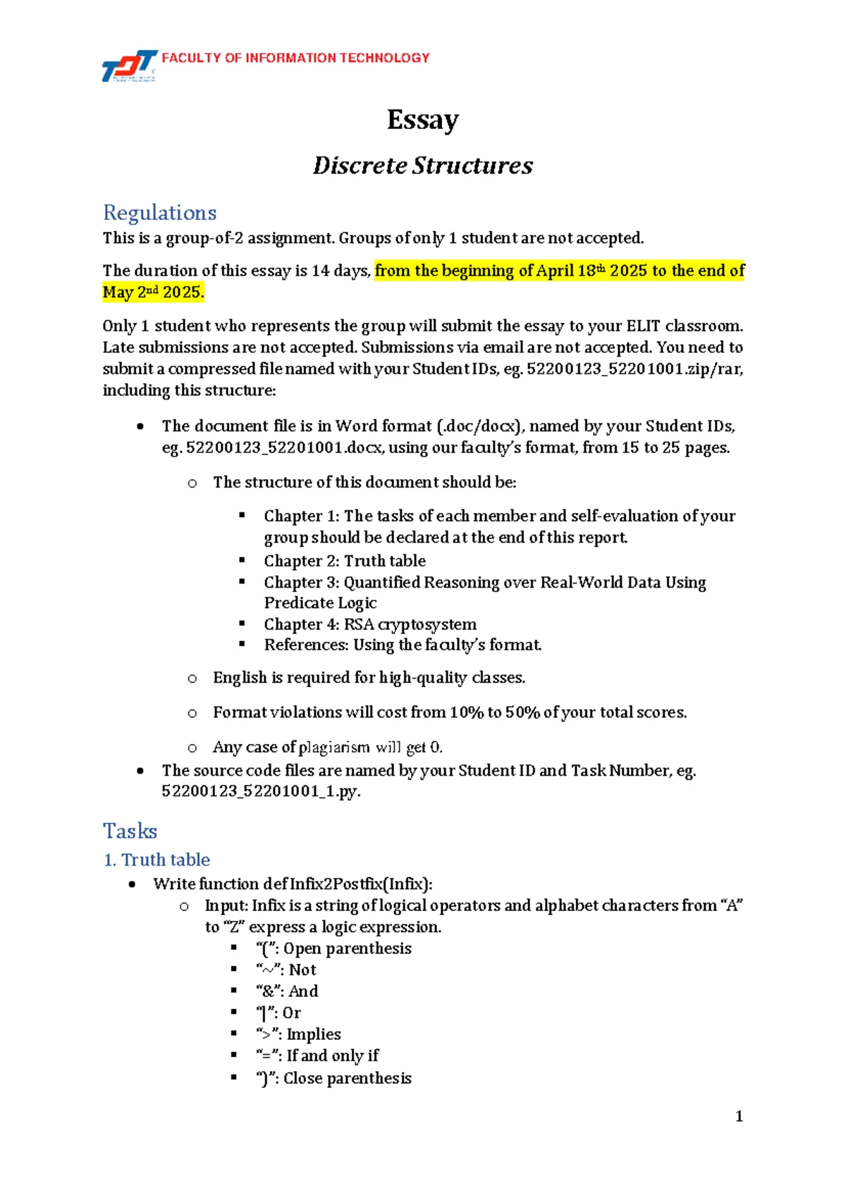 Final Report - Discrete Structures (IT 2025) - Studocu