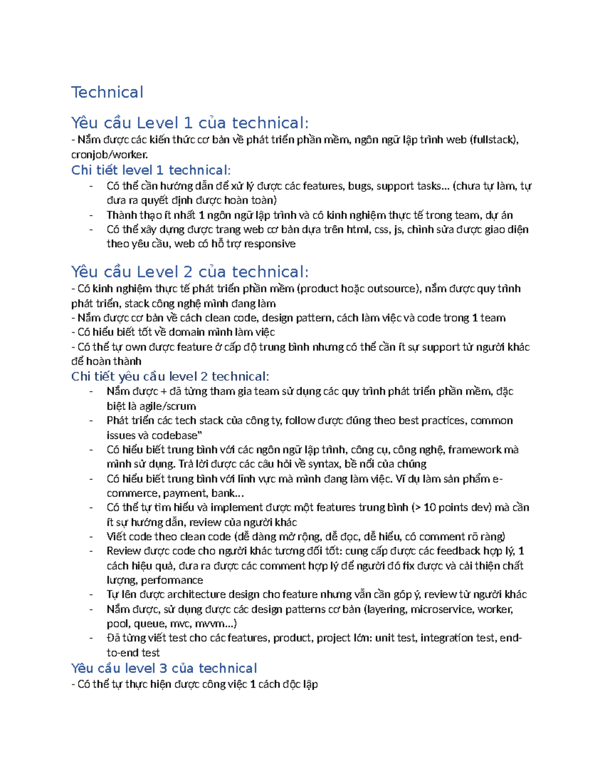 Technical 2 - Level Development Requirements and Guidelines - Studocu