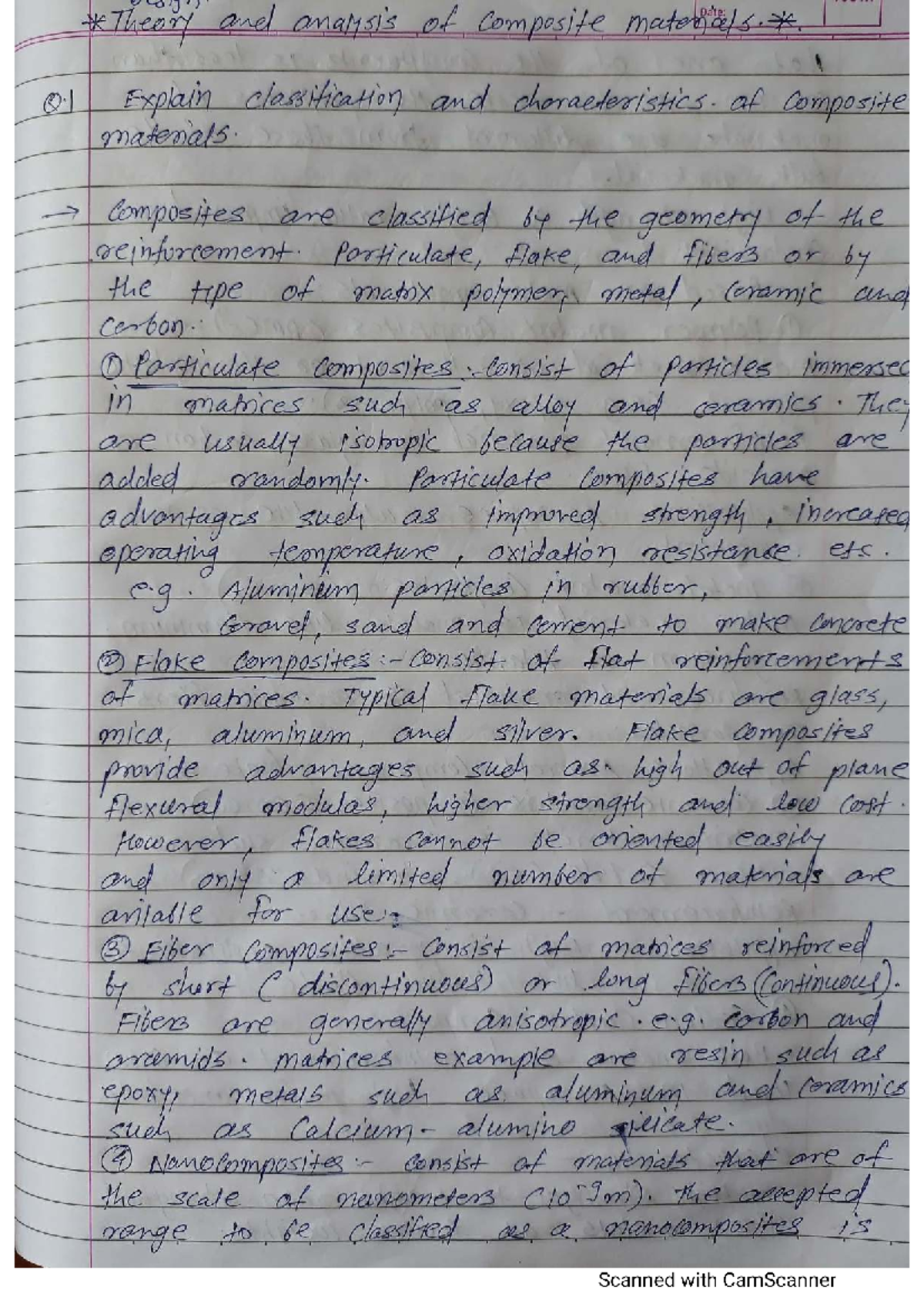 Theory and Analysis of Composite Materials Notes (Course Code: 4) - Studocu