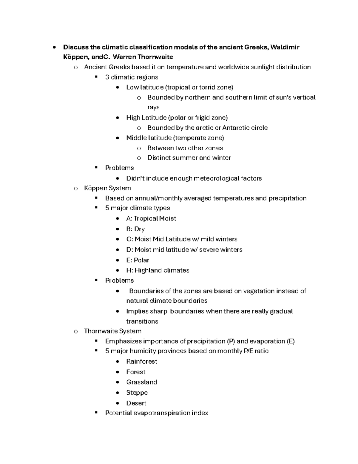 Climatic Classification Models and Evidence of Climate Change (GEES 301 ...