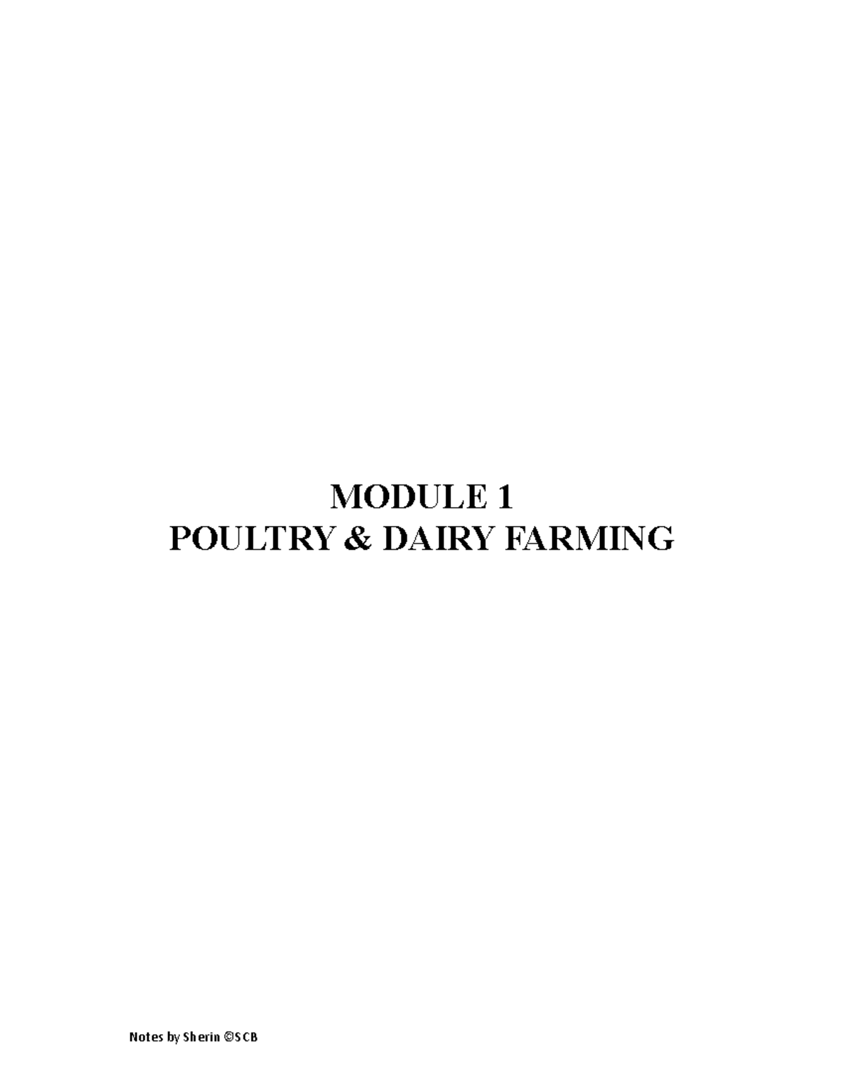 Applied Zoology: Poultry Farming Module 1 Notes - Studocu