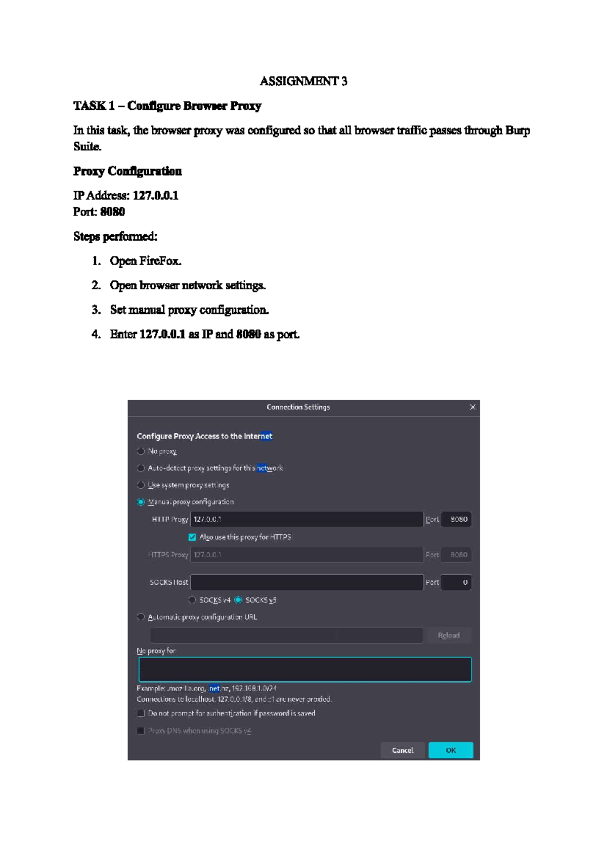 ASSIGNMENT 3: Configuring Browser Proxy & Intercepting HTTP Requests ...
