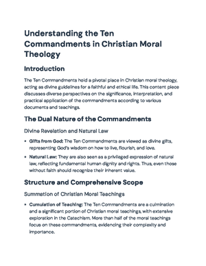 Understanding the Ten Commandments: Insights Through the Catechism ...