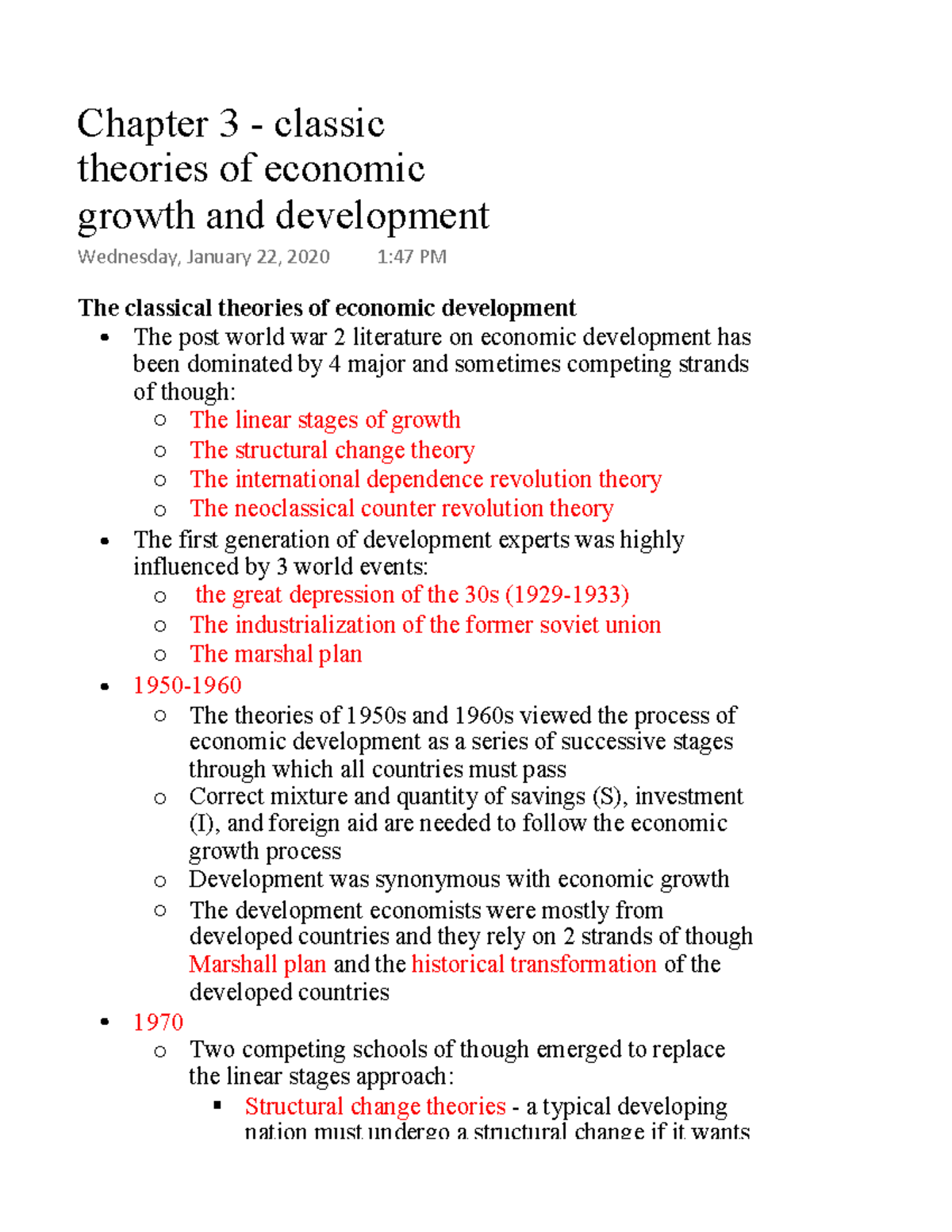 Economic Growth and Development Theories - Chapter 3 Analysis - Studocu