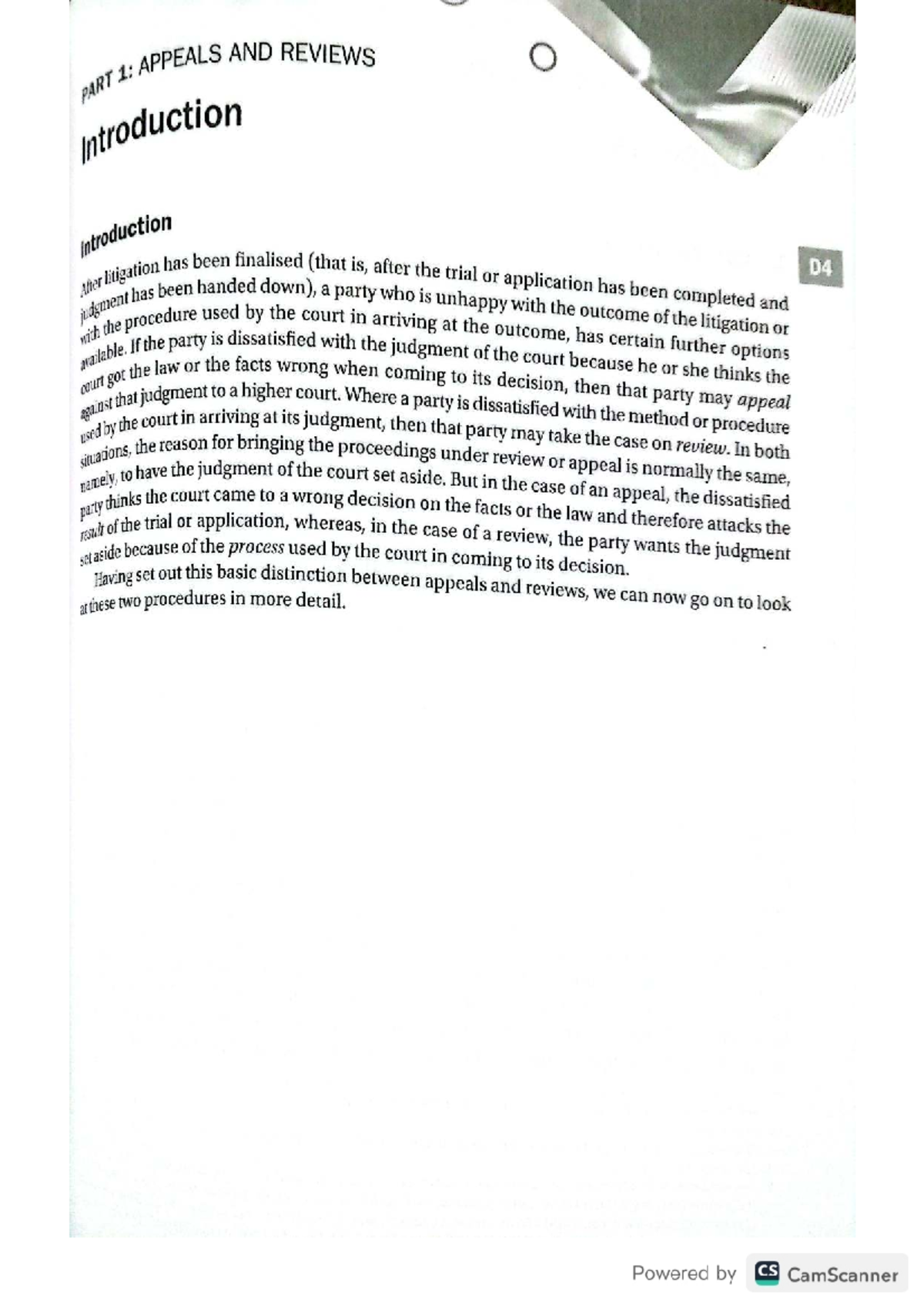 Lecture Notes on Appeals and Reviews: Civil Procedure D4 - Studocu
