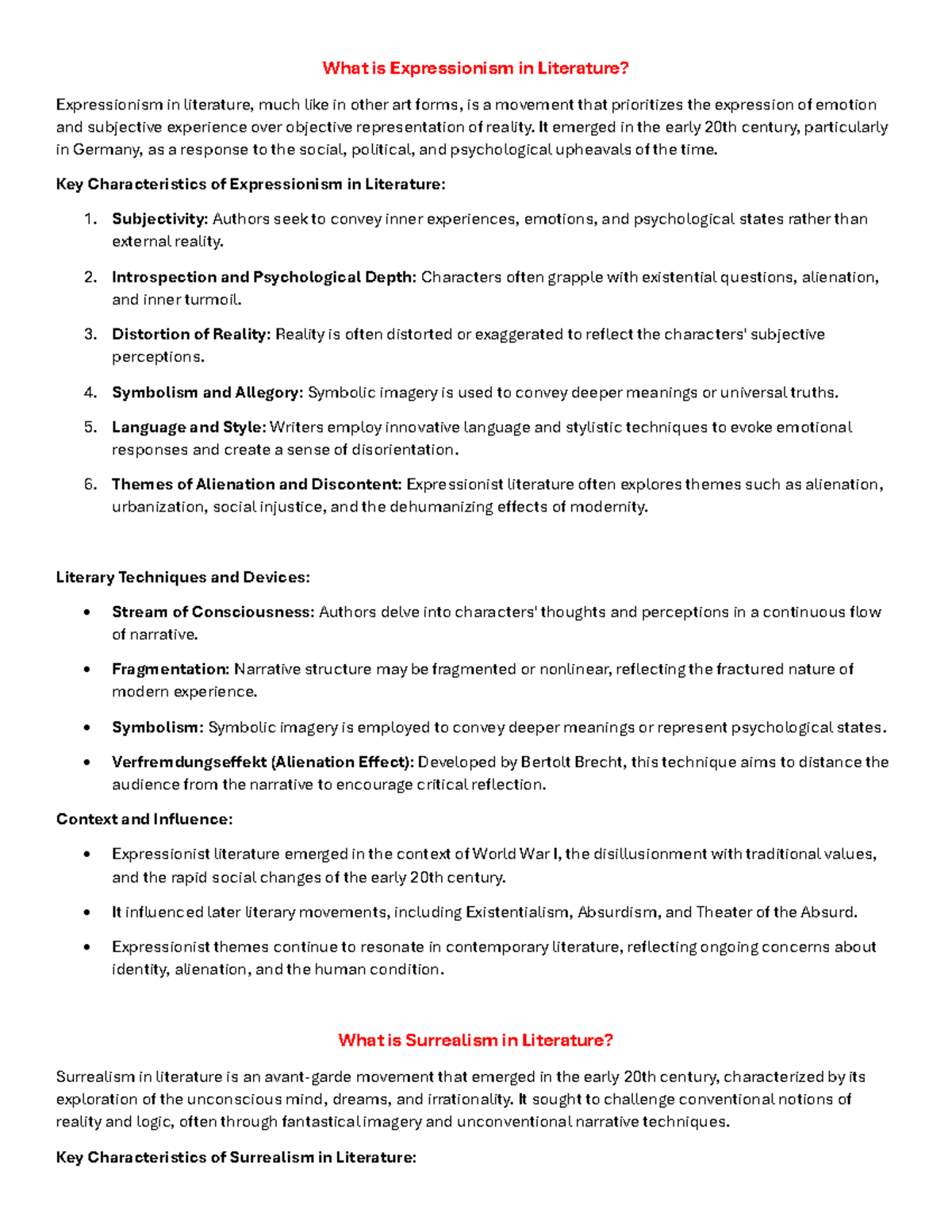 Brief Notes - Literary criticism - What is Expressionism in Literature ...