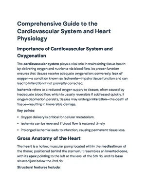 Cardiovascular System - Study Notes & Assignments - Studocu