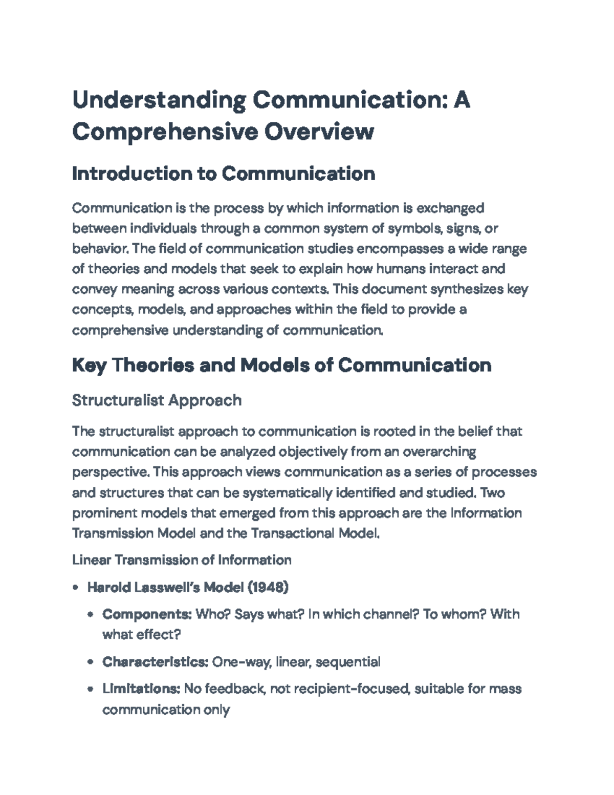 Understanding Communication: Key Theories and Models Overview ...