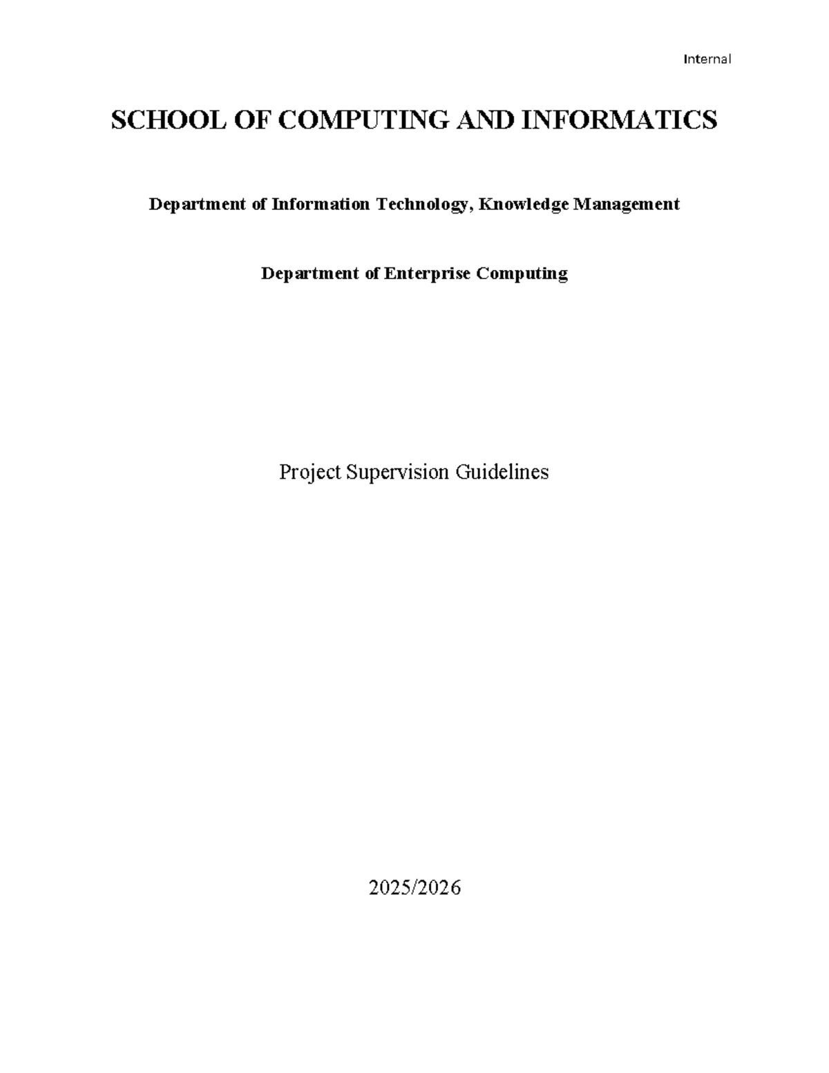 Supervision Guidelines for Project Defense (IT 2025-2026) - Studocu
