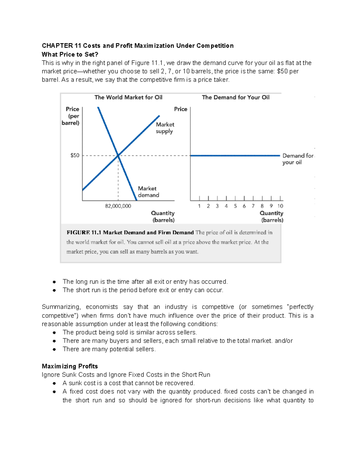Week 3 Summary: Profit Maximization in Competitive Markets - Econ 101 ...