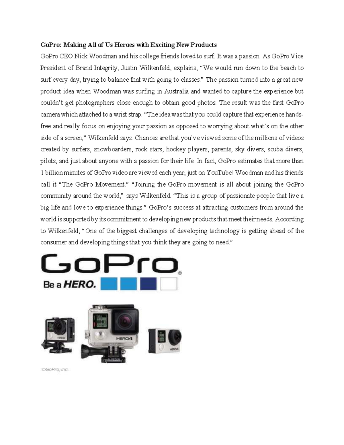 Case Study - GoPro: Inspiring Passion Through Innovative Products - Studocu