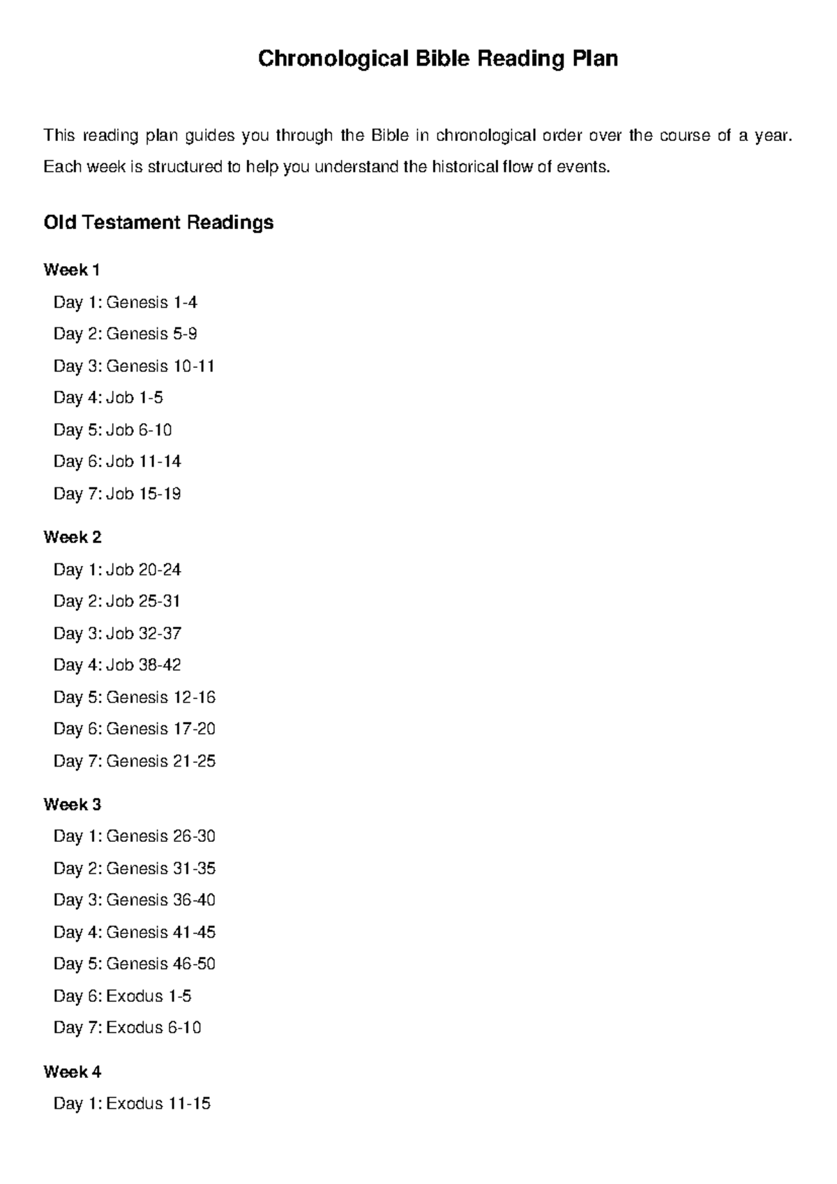 Chronological Bible Reading Plan: Yearly Guide to Scripture - Studocu
