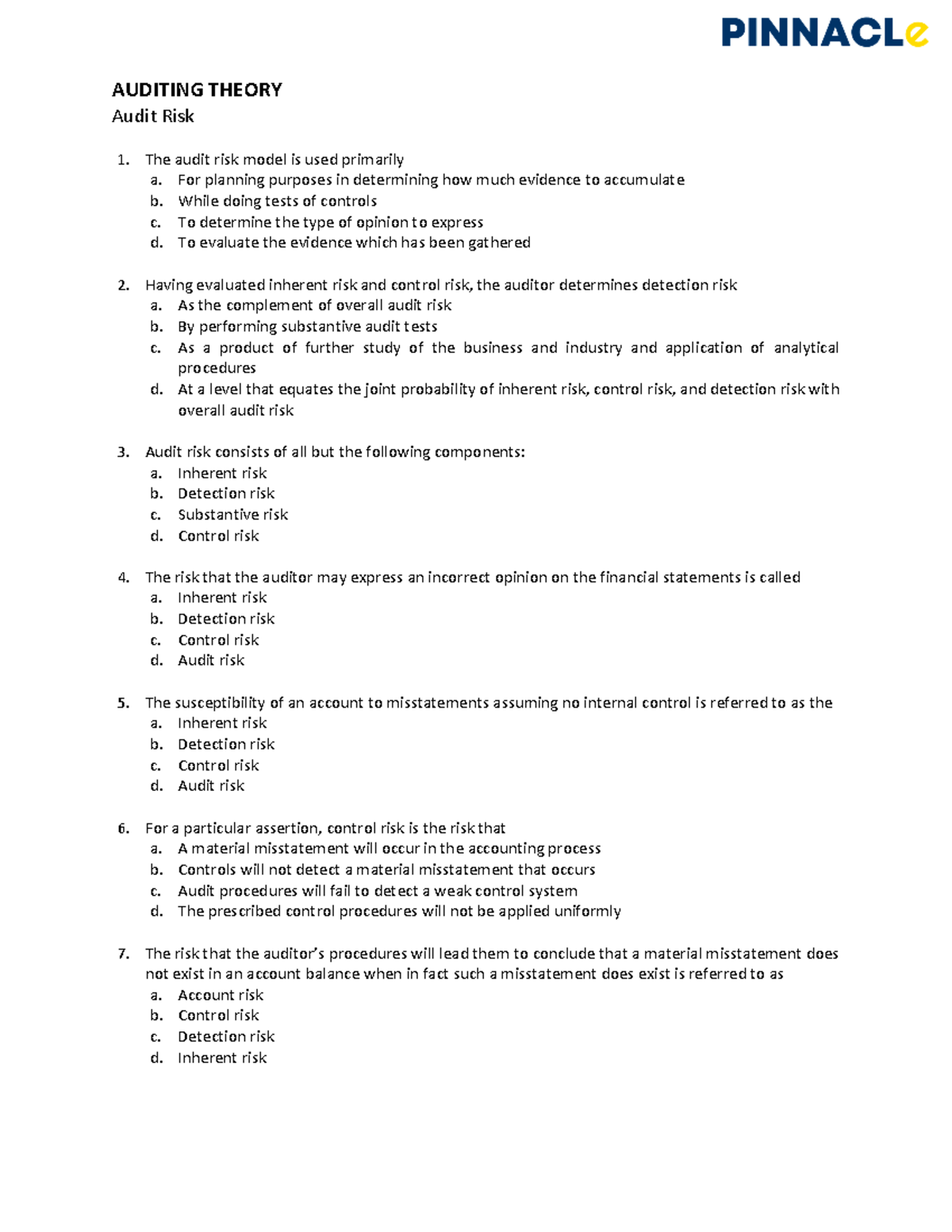 AT Audit Risk: Understanding Components and Models in Auditing Theory ...