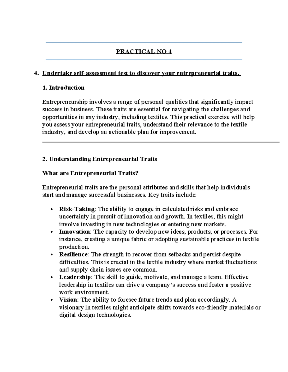 EDE Practical - Entrepreneurial Journey and Business Development Tasks ...