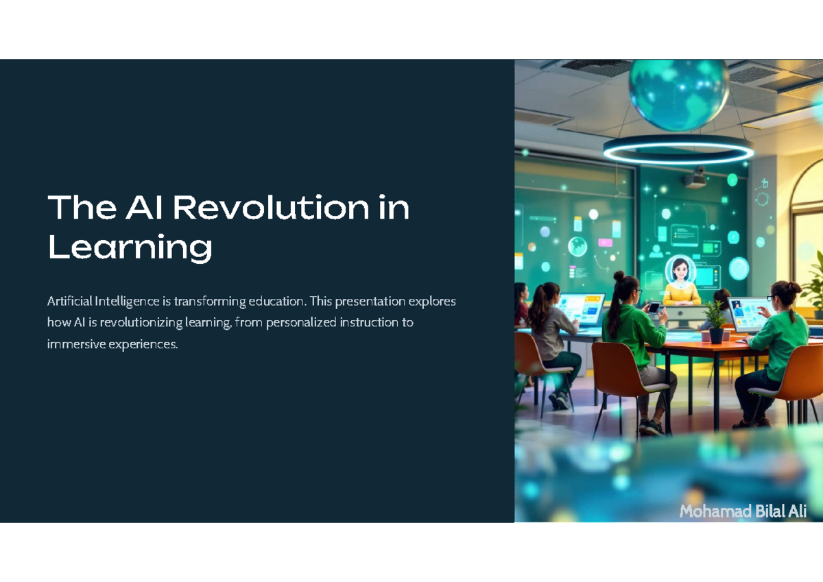 L10 Final Exam: The AI Revolution in Learning and Education Evolution ...