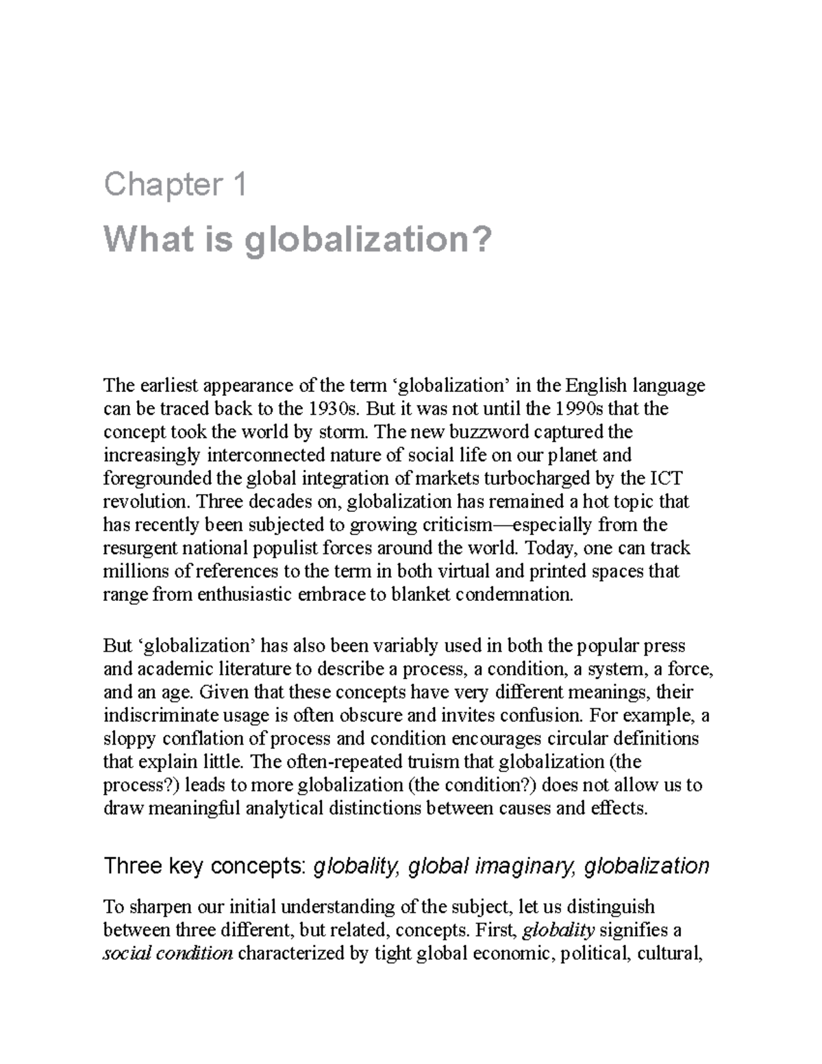 What is Globalization - Chapter 1 What is globalization? The earliest ...