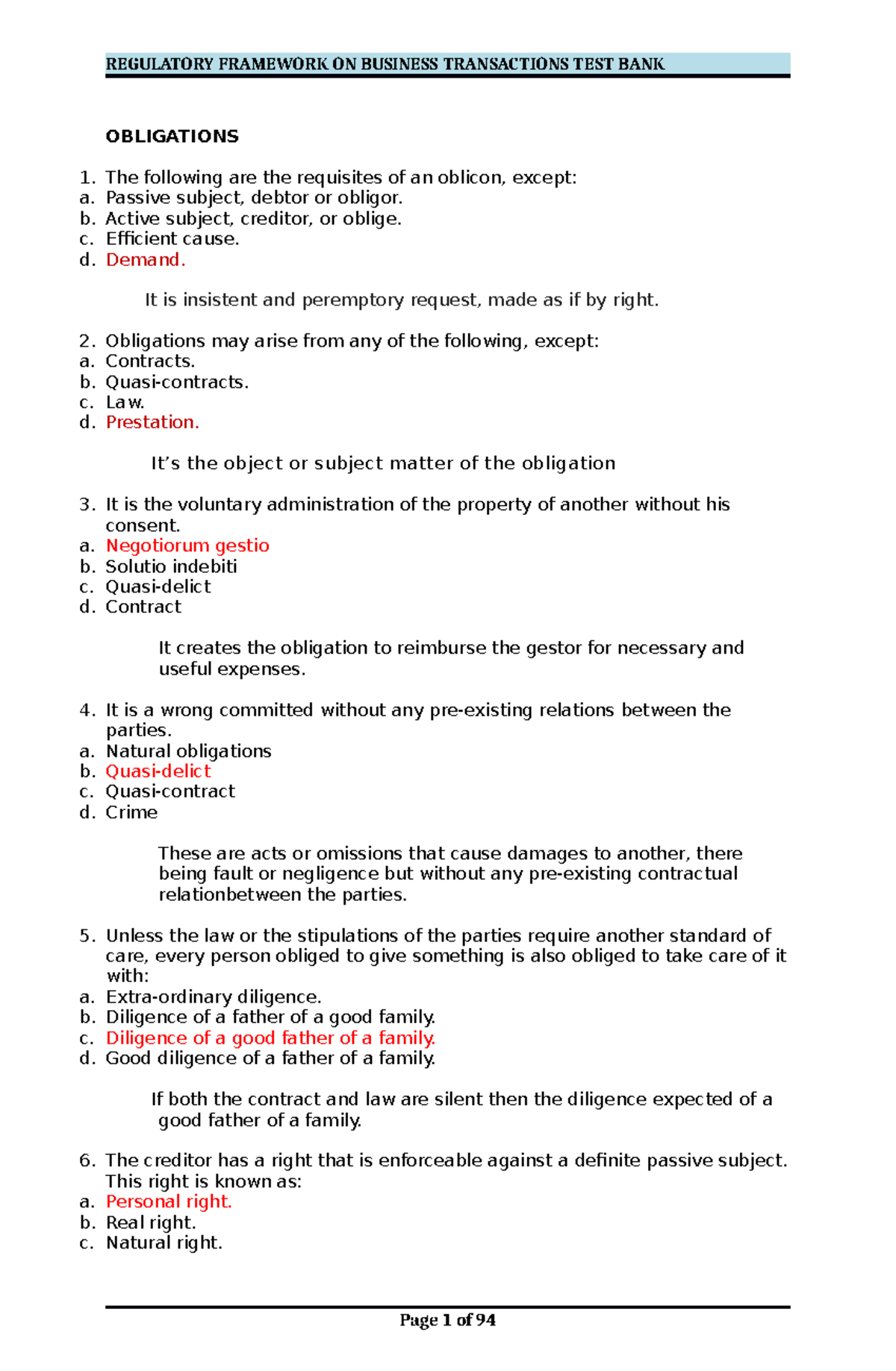 Obligations and Contracts Overview: Requisites and Key Concepts - Studocu